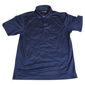 Callaway Men's Swing Tech Ventilated Heather Jacquard Polo Shirt Dark Blue, Sz L